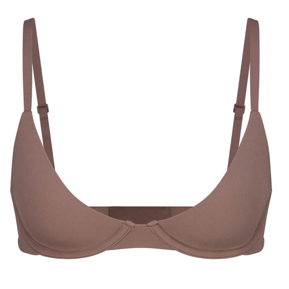 SKIMS Fits Everybody Plunge Bra Umber 38DD - Picture 4 of 7